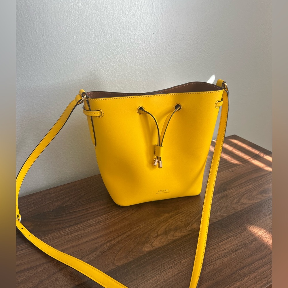 Yellow Ralph Lauren bucket bag
